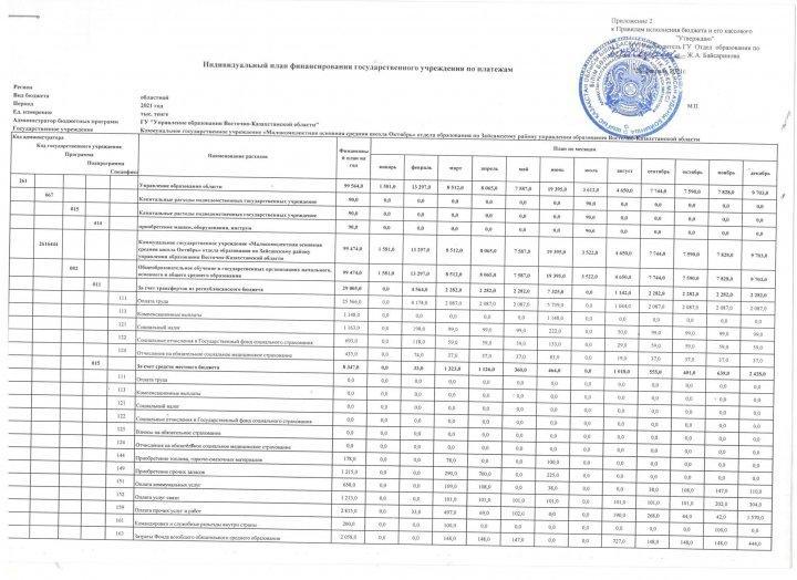 Бюджет план 2021
